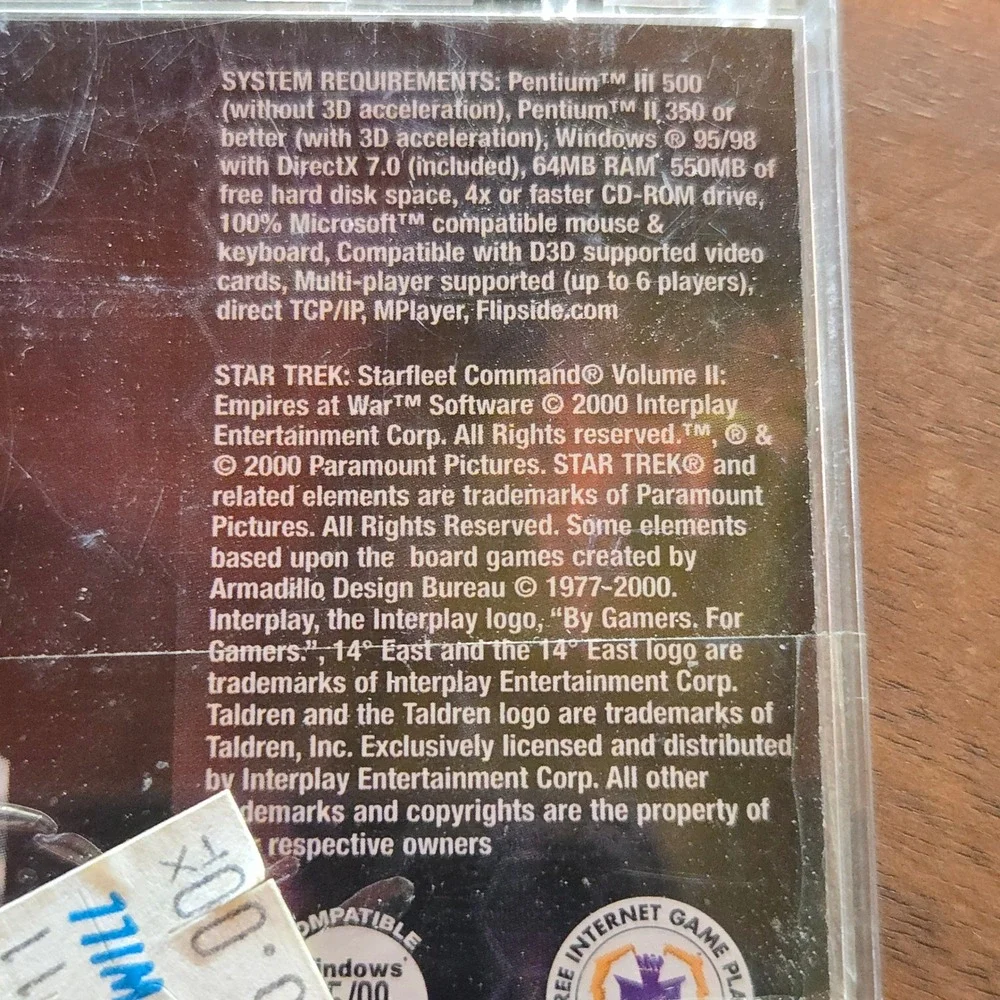 VTG Star Trek Starfleet Command Volume II Empires At War PC Game Black Unisex OS